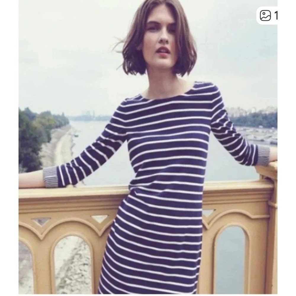 Boden‎ Womens Breton Striped Tunic Mini Dress Navy White Nautical US 4 UK 8